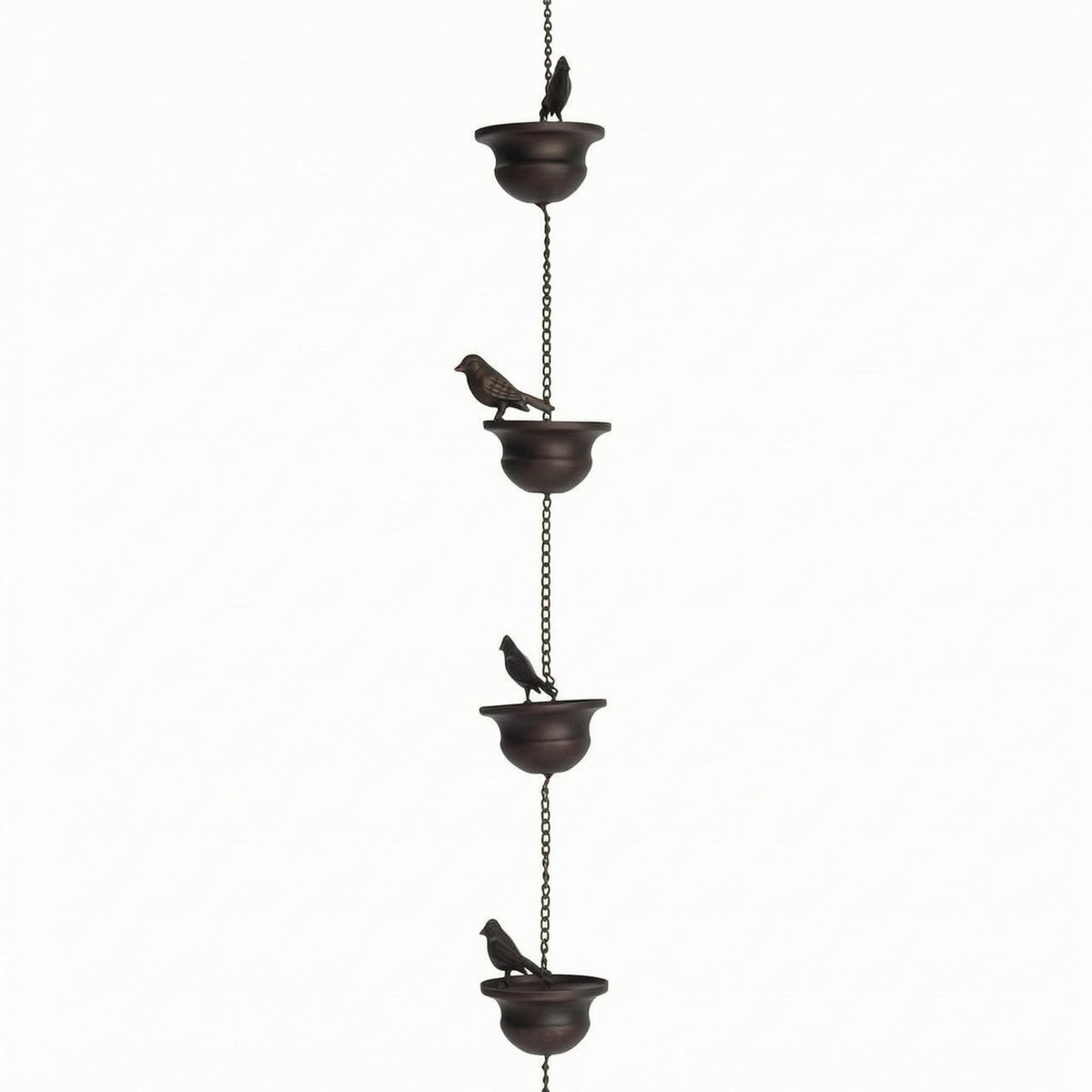 Metal Rain Chain Anti-Rust Finish Bird Rain Chain Easy to Hang for Courtyard