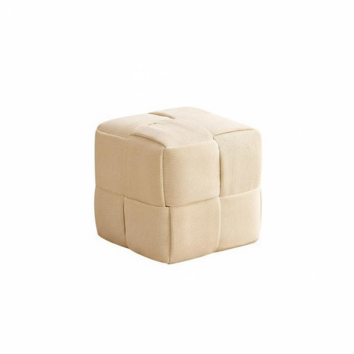 Upholstered Stool long-lasting Construction Upholstered Square Pouf Lightweight