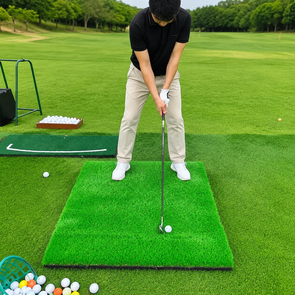 Golf Training Tool, Practice Mat, 100cm EVA Material, Compatible with Home Practice