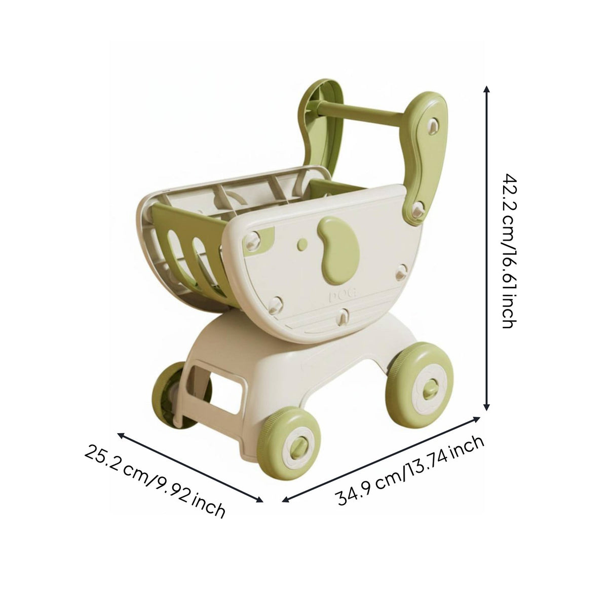 Multi-Functional Baby Stroller Shopping Trolley Large Capacity Storage Kids Grocery Trolley Toy Anti-Tip Over for Toddlers, Babies, Playroom