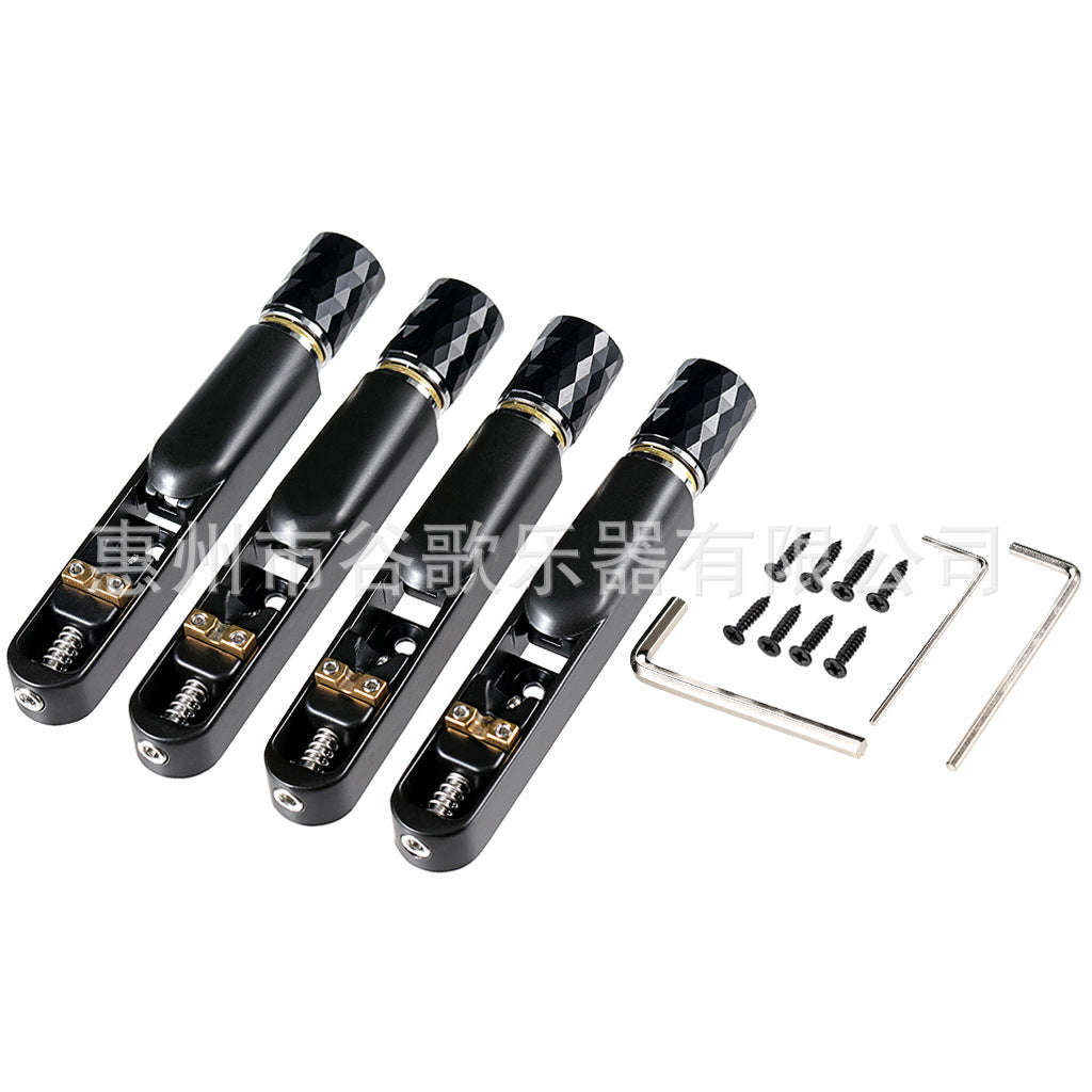 Bass Guitar Bridge, Black, 4-String or 5-String, Split Design