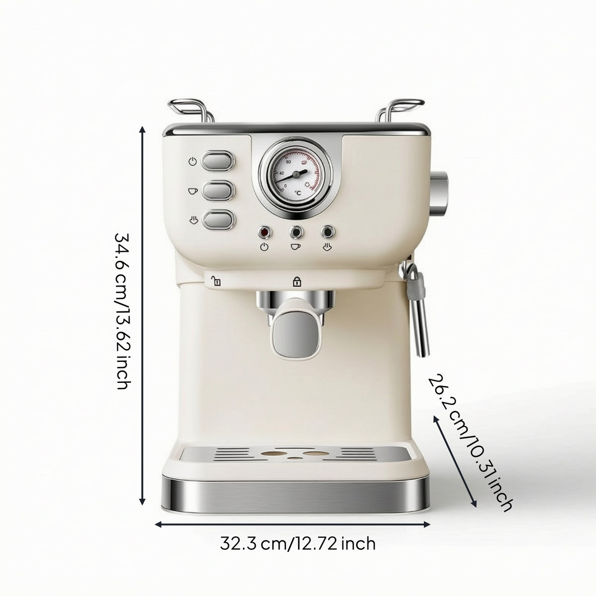 Semi-Automatic Espresso Machine 1.5L Espresso Machine with Steam Milk Frother 850W Coffee Maker for Home Baristas, Office Breakroom