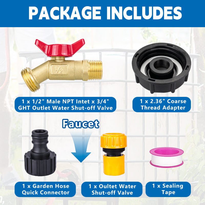Thickened Copper Connector Garden Hose Ton Bucket Accessory Outdoor Water Faucet Quick-Open Butterfly Faucet
