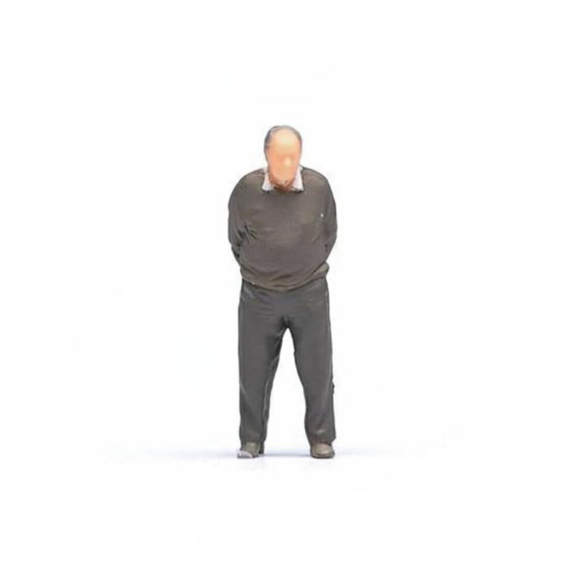 1:64 Scale Elderly Man Figure Neutral Finish Hand-Painted Figure Decorative for Micro Photography, Decoration