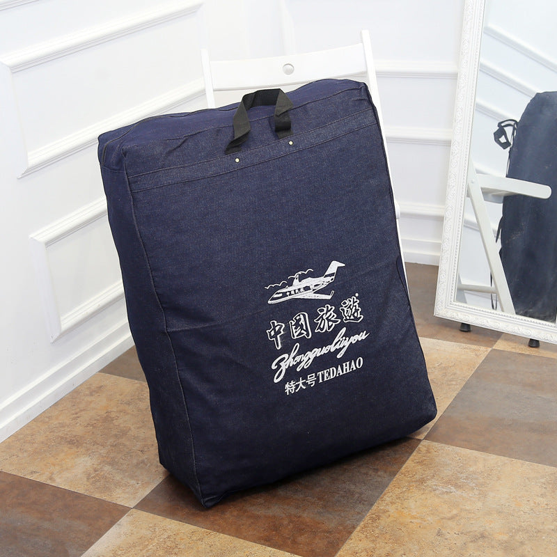 Thickened Denim Waterproof Moving Storage Bag Travel Duffel Backpack