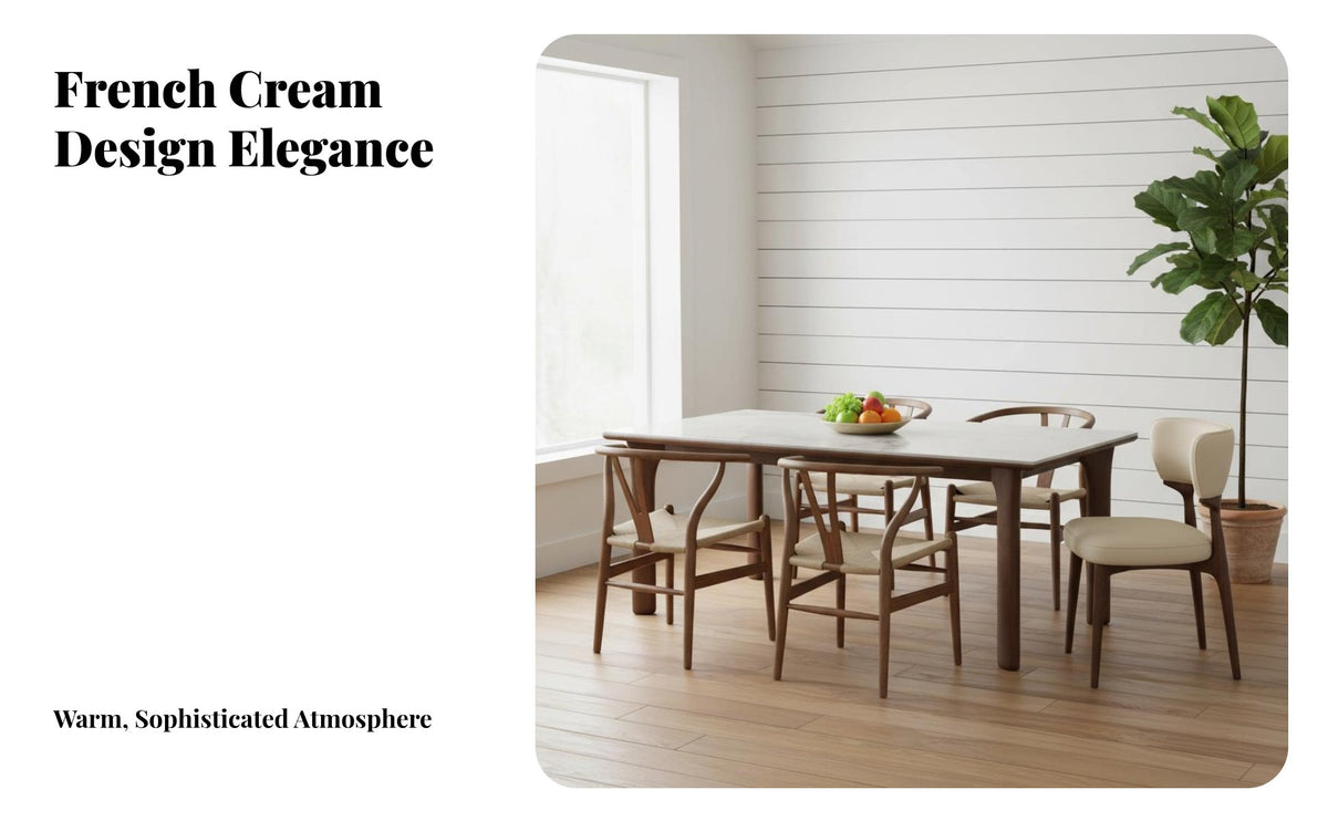 Sintered Sta single Top Double Pedestal Table French Cream design Household Furniture Rectangular table surface Home Furnishing Rounded Corners for Families, Homeowners, Entertainers, Dining Room, Kitchen, Villa