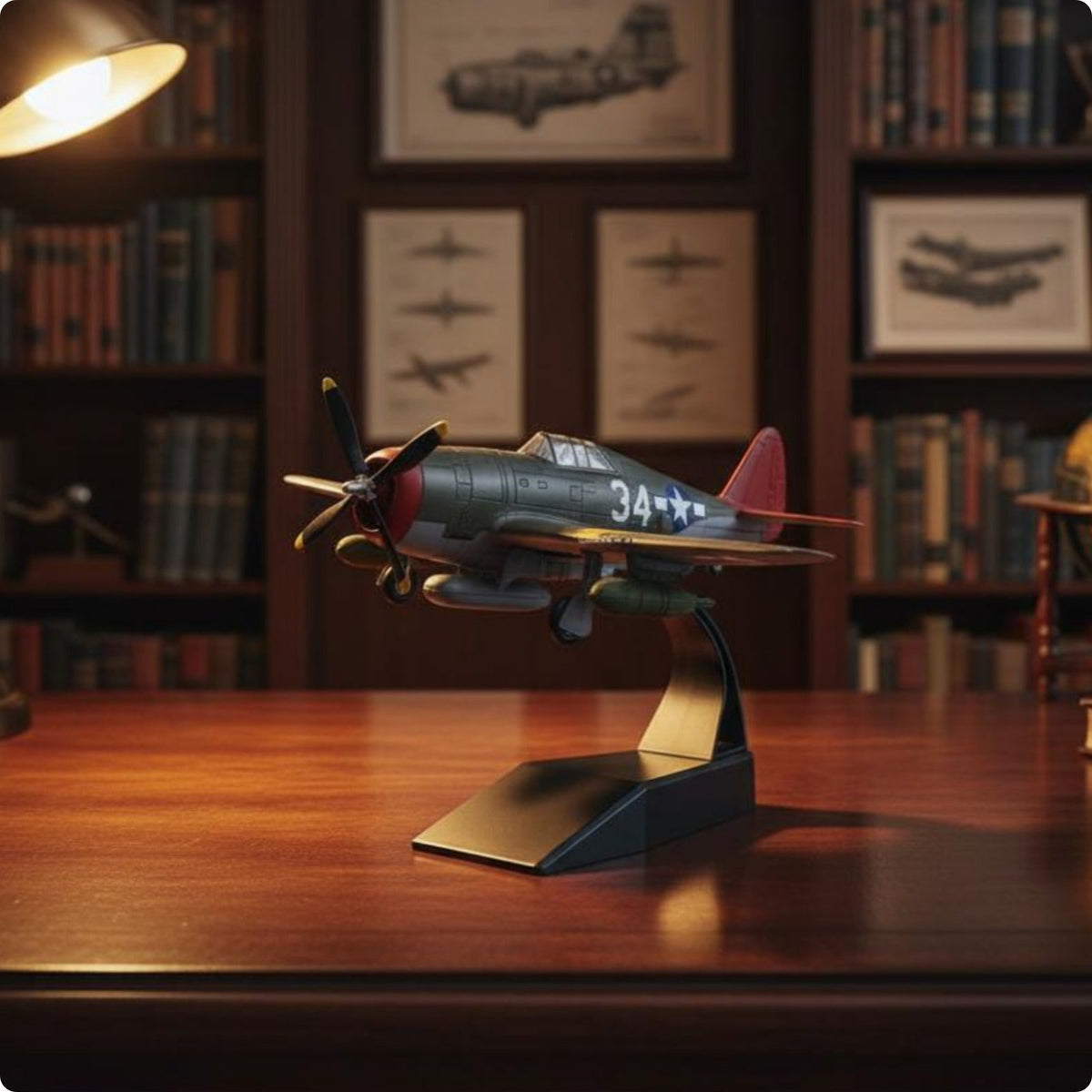 WW2 Classic Fighter Fighter Model Highly Detailed Historic Warplane Model Realistic Proportions Alloy Plane Reproduction for Collection Cabinet