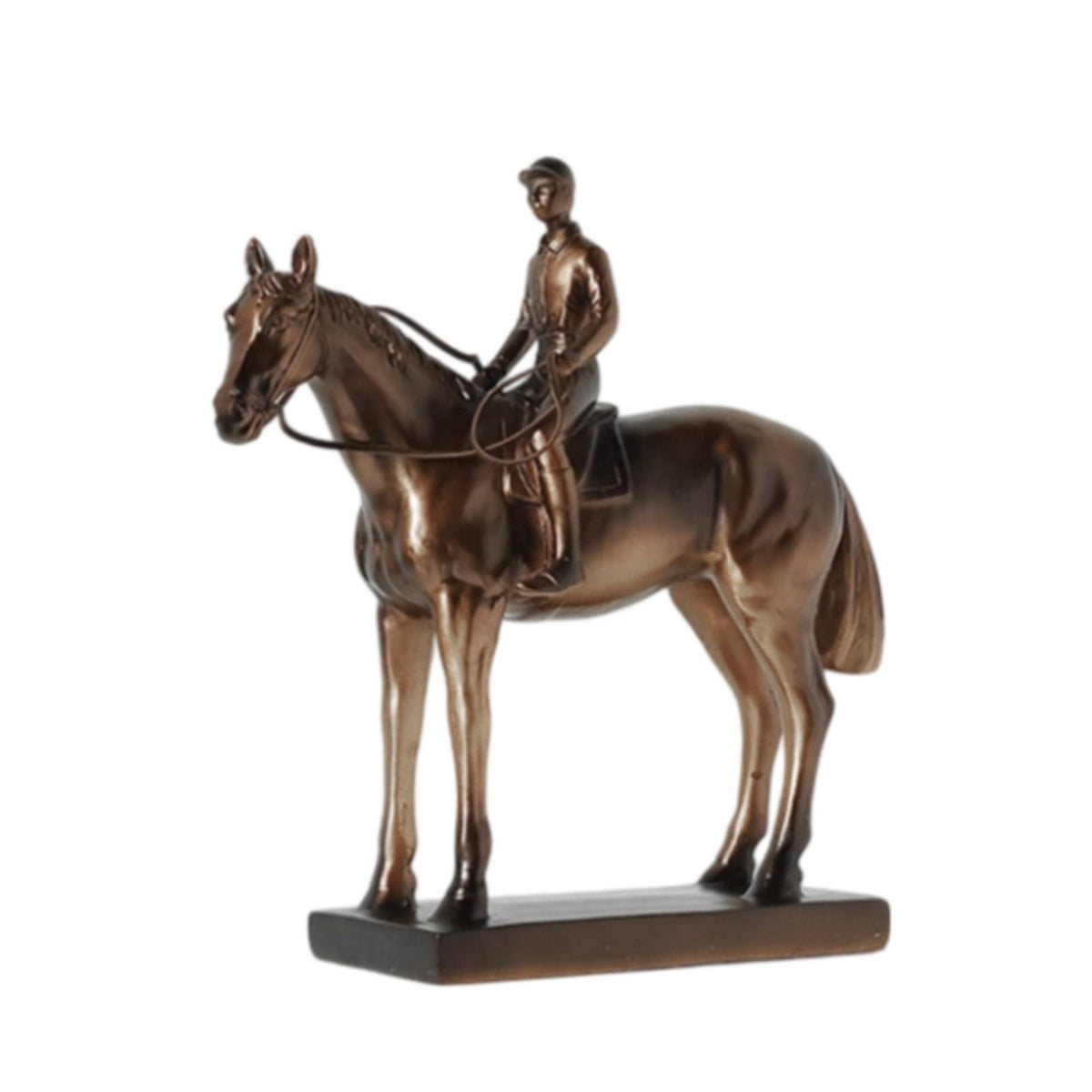 Equestrian Statue Detailed Craftsmanship Rectangular Base Horse Equestrian Statue Tabletop Ornament