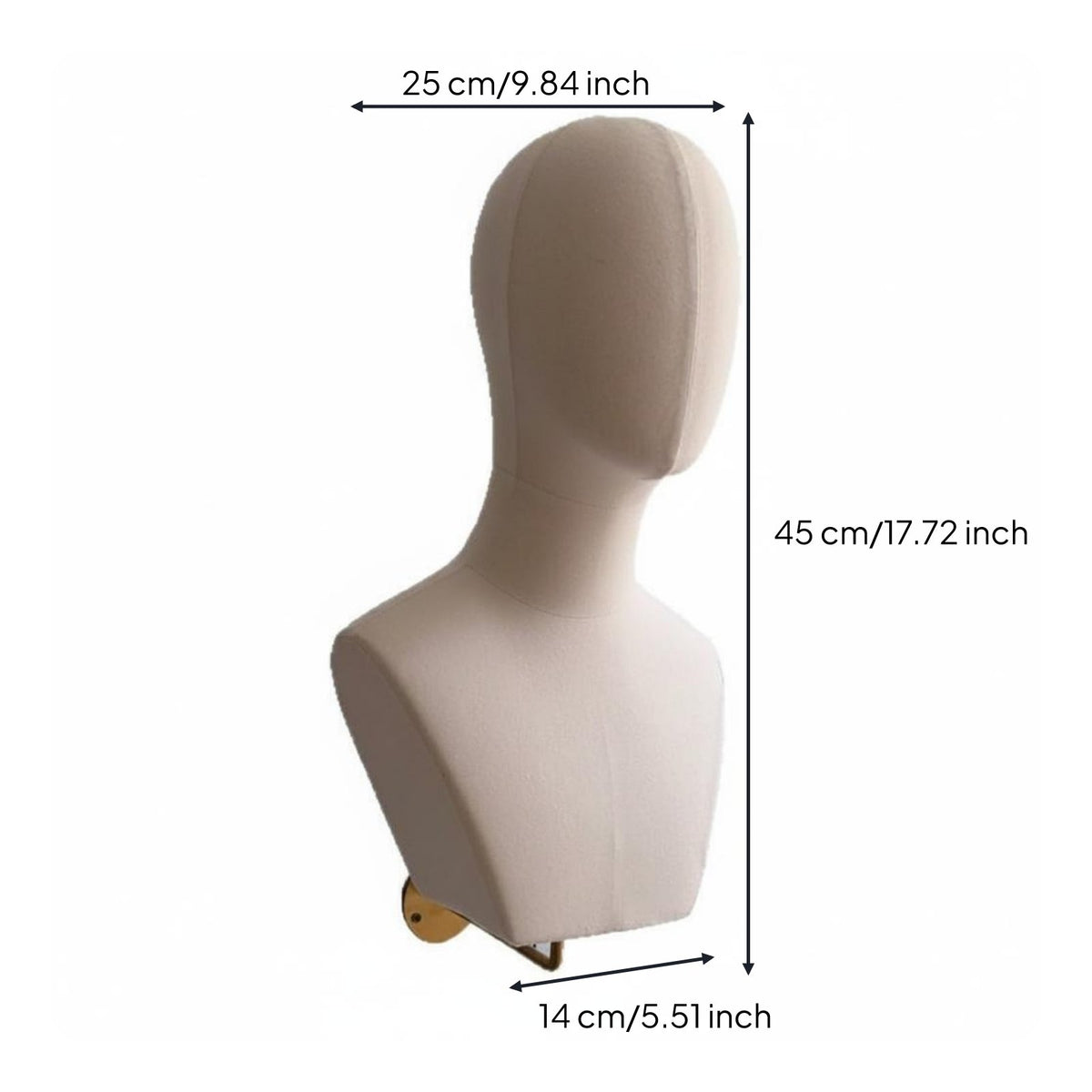 Wall-Mounted Mannequin Bust Gold Hook Half-Body Display Stand Lightweight
