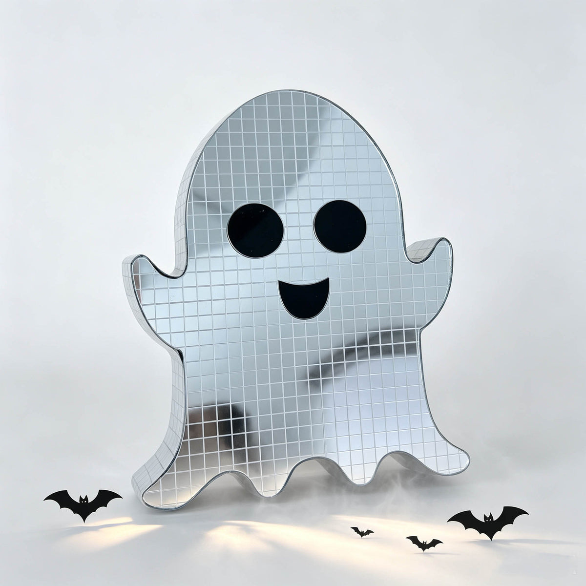 Disco Ghost Halloween Decoration - Silver Foam Ornament