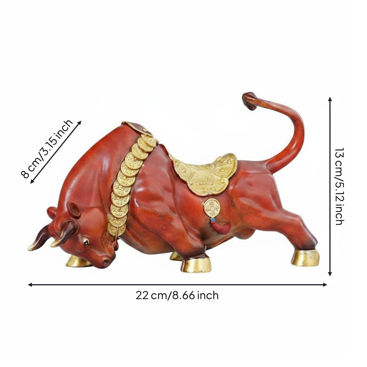Charging Bull Figurine Feng Shui Wealth Bull Figurine Desk Display for Investors