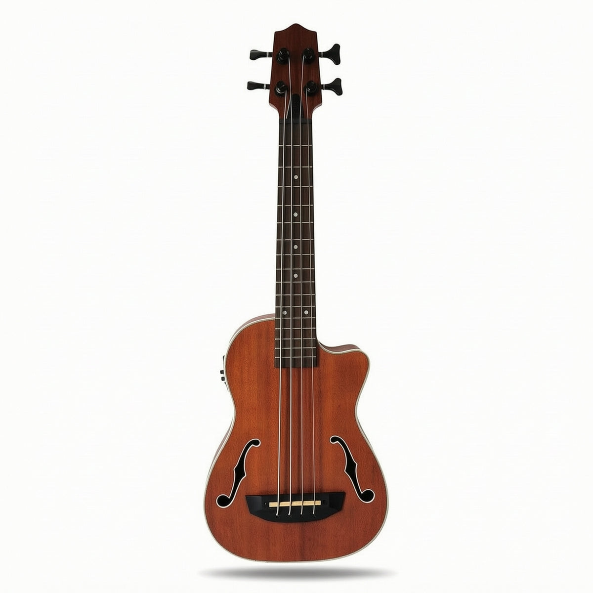 Bass Ukulele with Pickup Ergonomic Design Bass Guitar 4-String Instrument for Home Practice