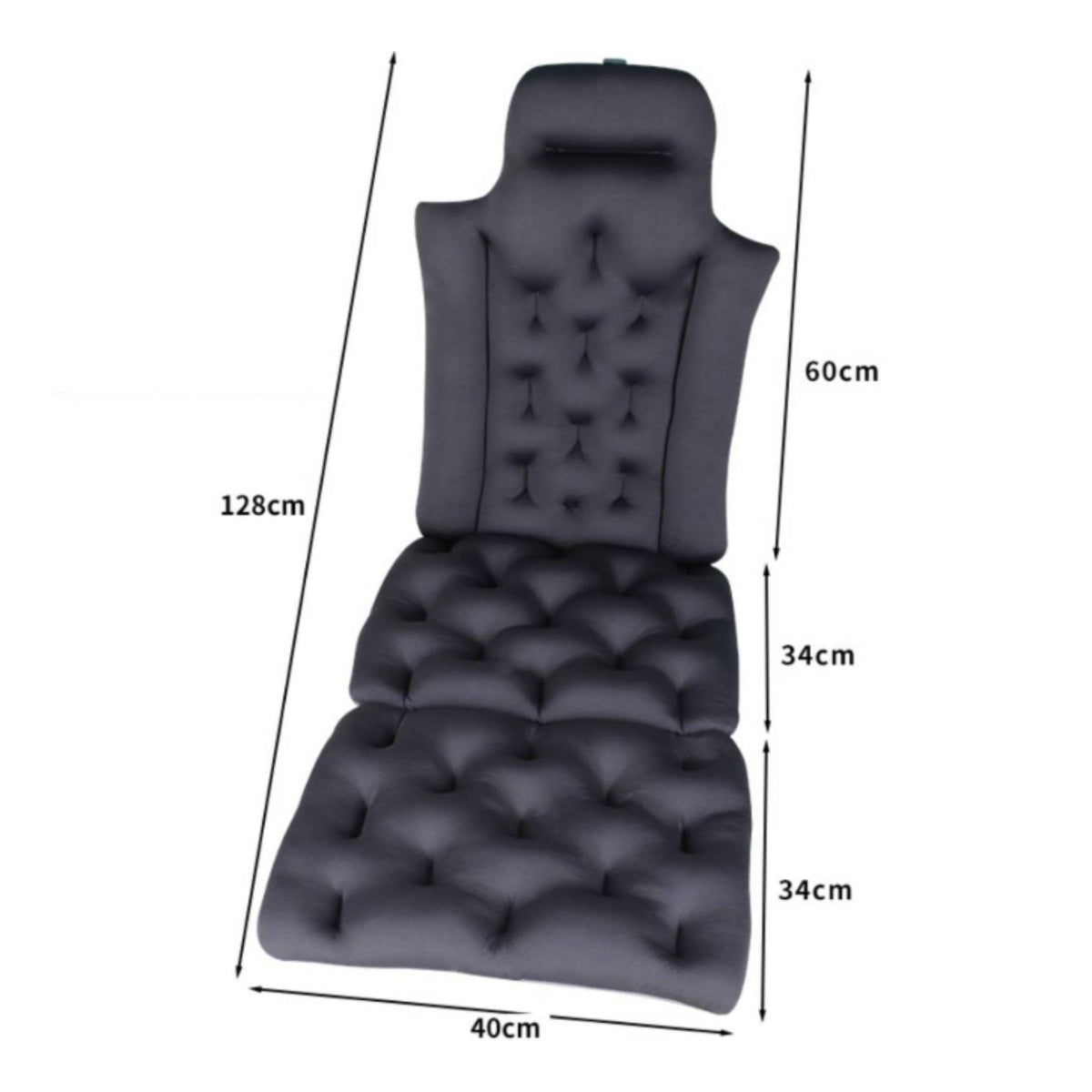 Non-Slip Bathtub Mat Suction Cup Design Padded Bath Lounger Spinal Support