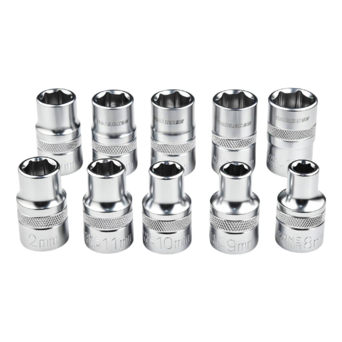 10 Pieces Metric Sockets Chrome Vanadium Hardware Long-Lasting for Mechanics