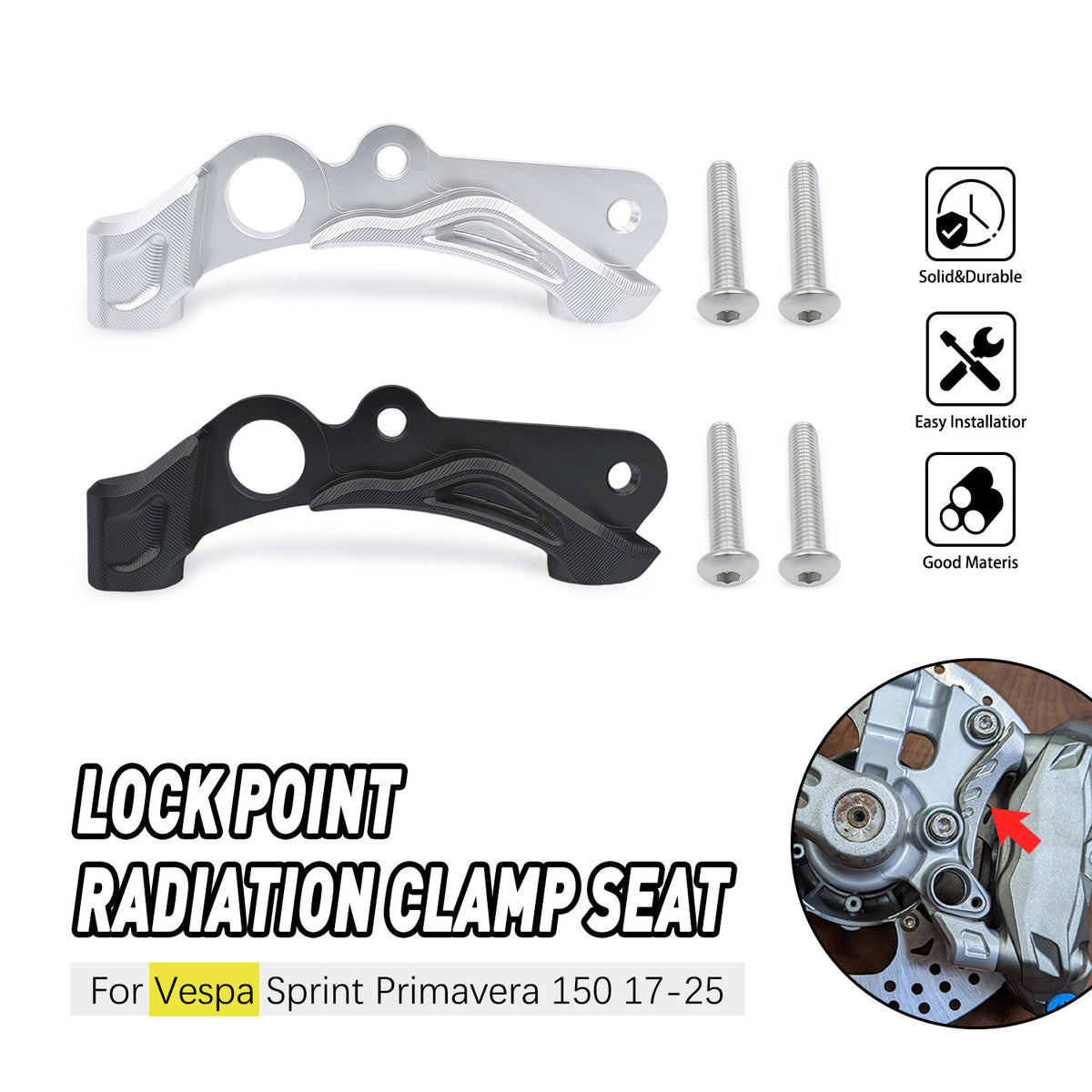 Brembo Radiator Caliper Adapter for Piaggio Vespa Sprint 150