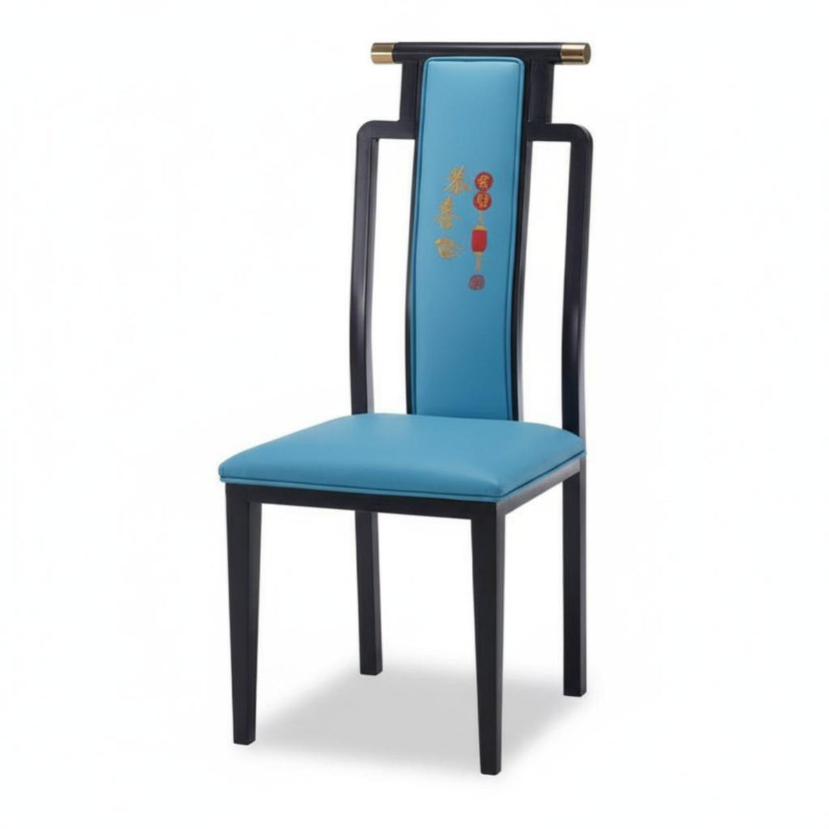 Armless Rearrest Chair New Chinese Design Business Seating Stable and Sturdy Versatile Design for Homeowners, Dining Room, Cafe
