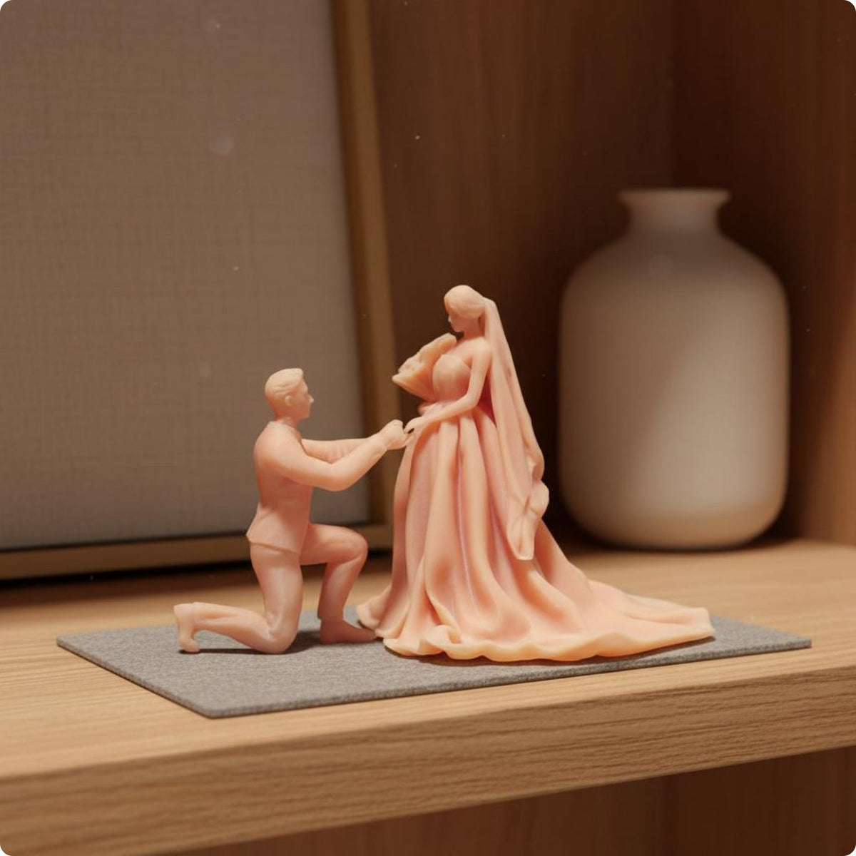 Bride and Groom Miniature Statue Sturdy Couple Figurine Decorative for Couples