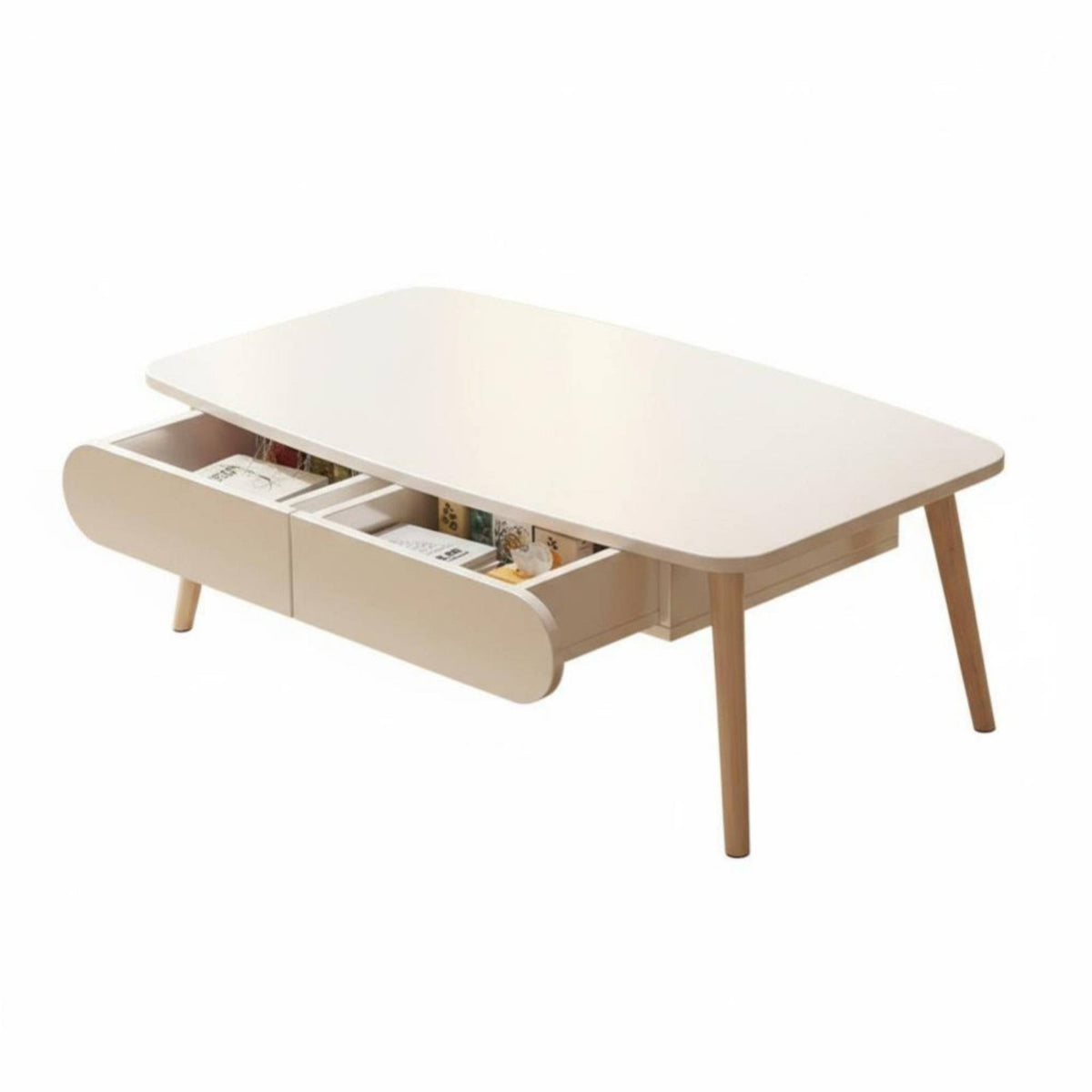 Doubletier Storage 2-Drawer Coffee Table Space-Saving Coffee Table with Drawers Multi-Functional Living Room Furniture Modern design for Small Apartment Dwellers, Homeowners, Families, Bedroom, Lounge Area, Home