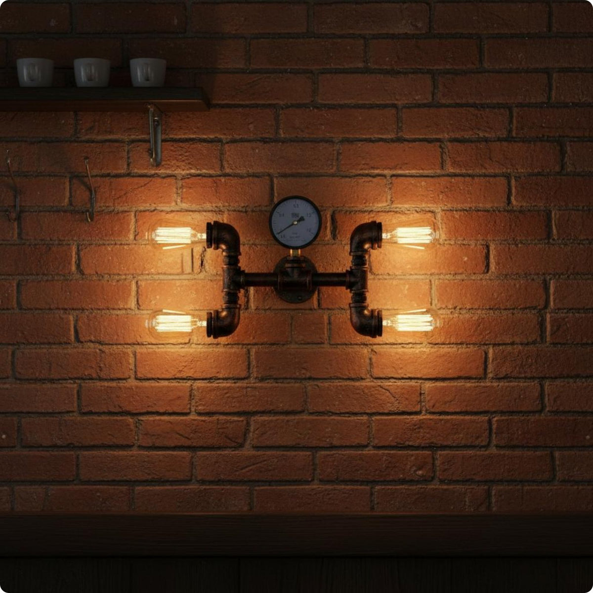 tube Wall Light Rustic Finish Retro tube Lamp Easy Installation Industrial Wall Sconce for Bedside, Hallway, Bar