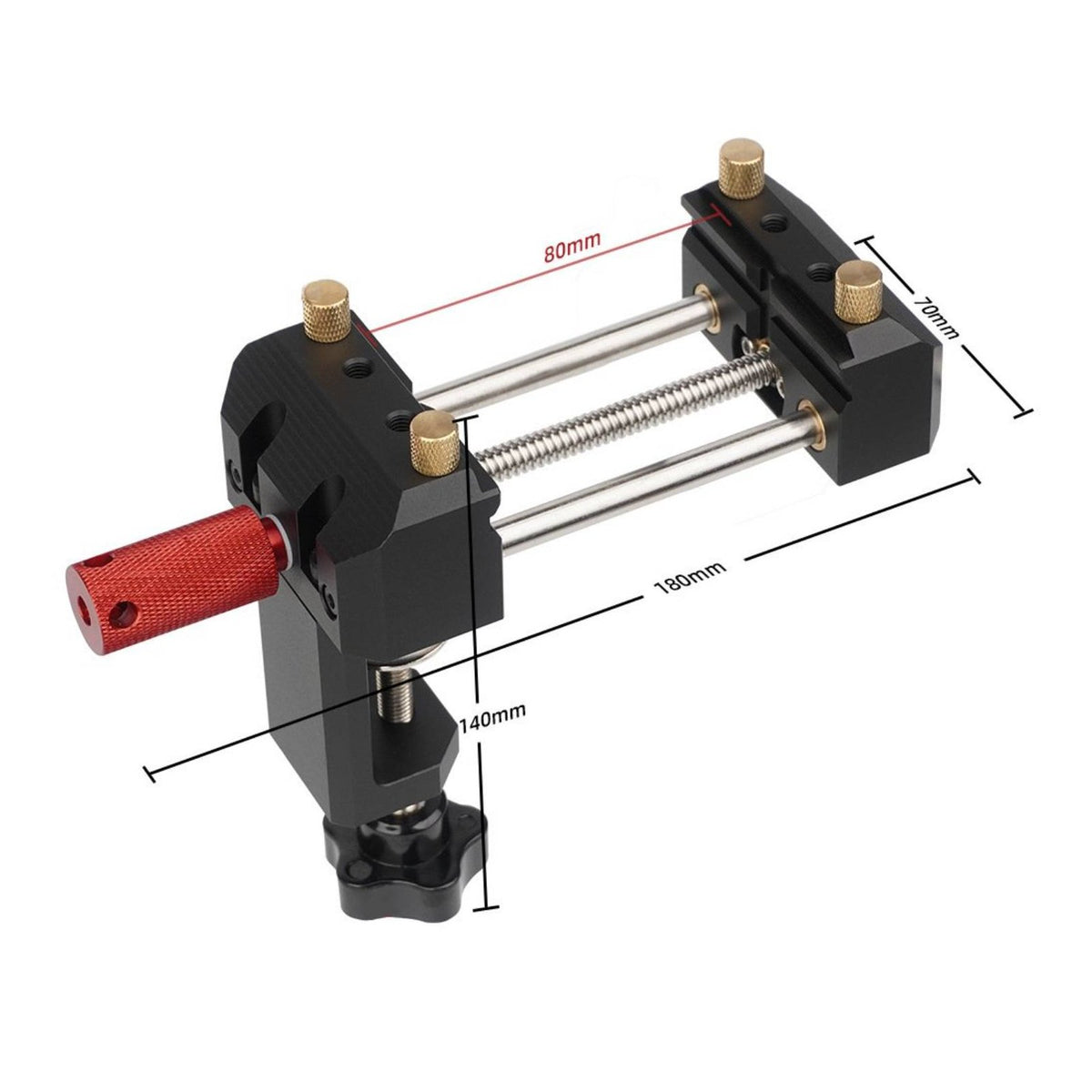Aluminum Bench Vise Easy to Clean Mini Table Vise CNC Machined for Workbench