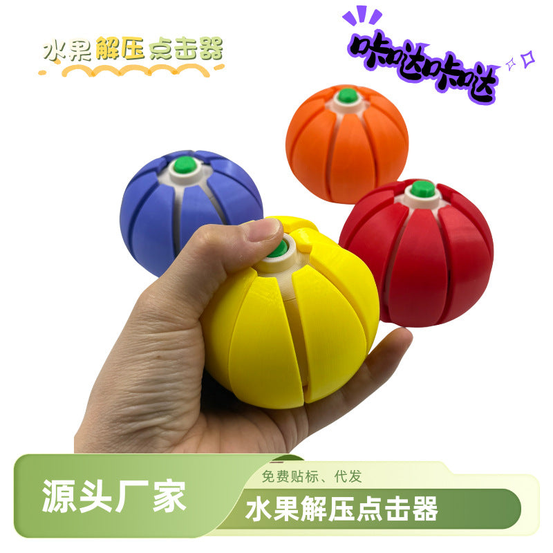 Halloween Pumpkin Fruit Stress Relief Button Clicker Toy