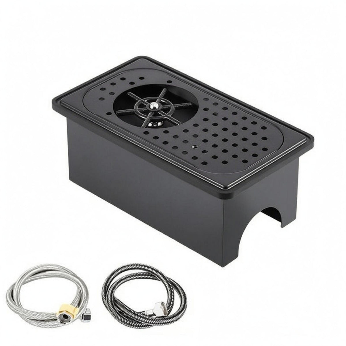 Bar Glass Washer Drainage Holes Press-Activated Glass Washer Black Finish