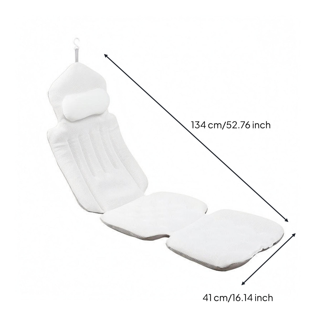 Anti-Slip Bath Cushion Mesh-Textured Full Body Bath Pillow Soft for Bathing