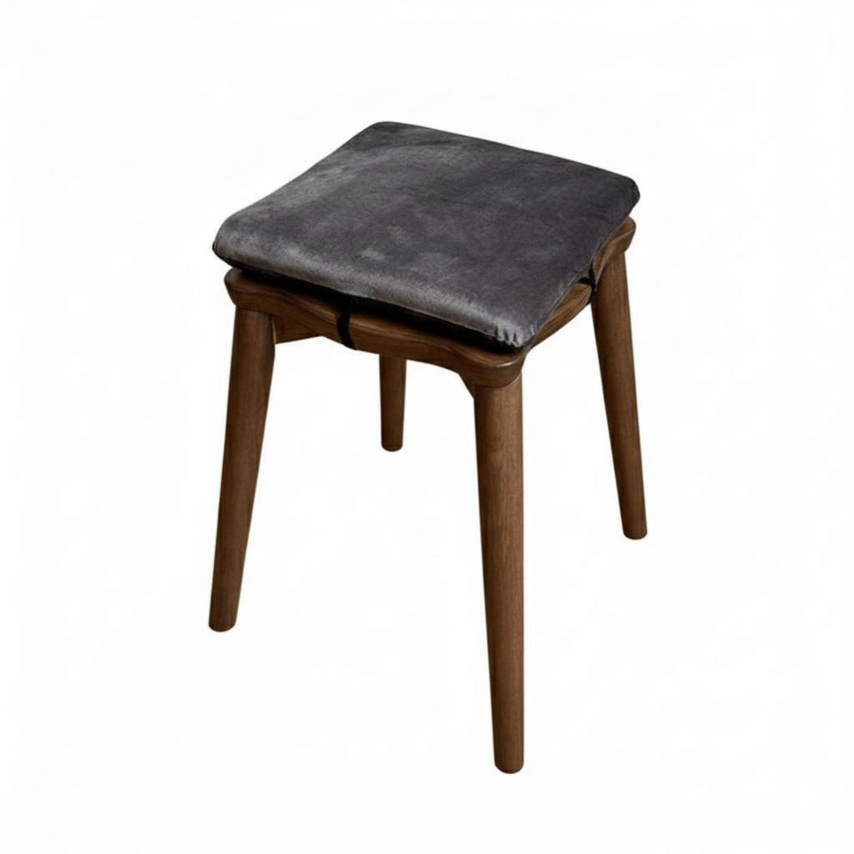 Solid Wood Vanity Stool Rounded Corners Nordic Design Stool Easy to Assemble