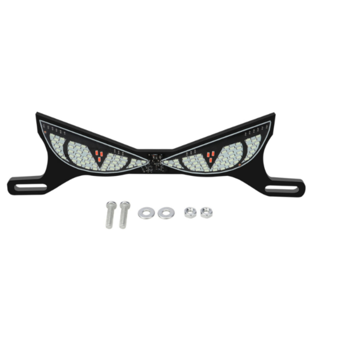 License Plate Light with Bolts Decorative License Plate LED Light Lamp Black Bolt-on for Motorcyclists, Night Riding