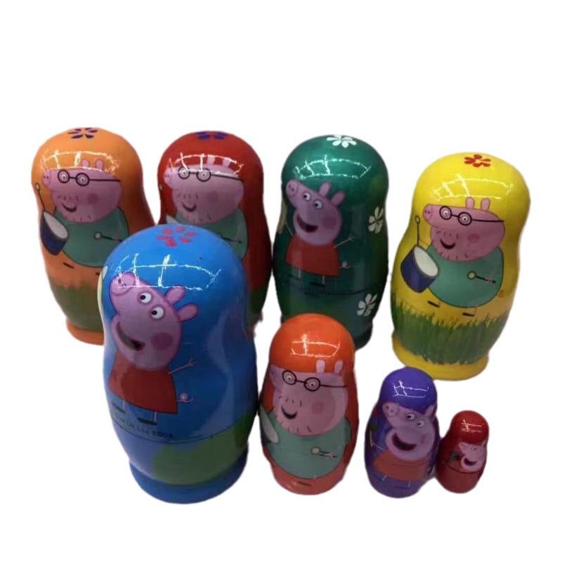 Russian Nesting Dolls Wooden Craft 4-8 Layers Tabletop Ornament