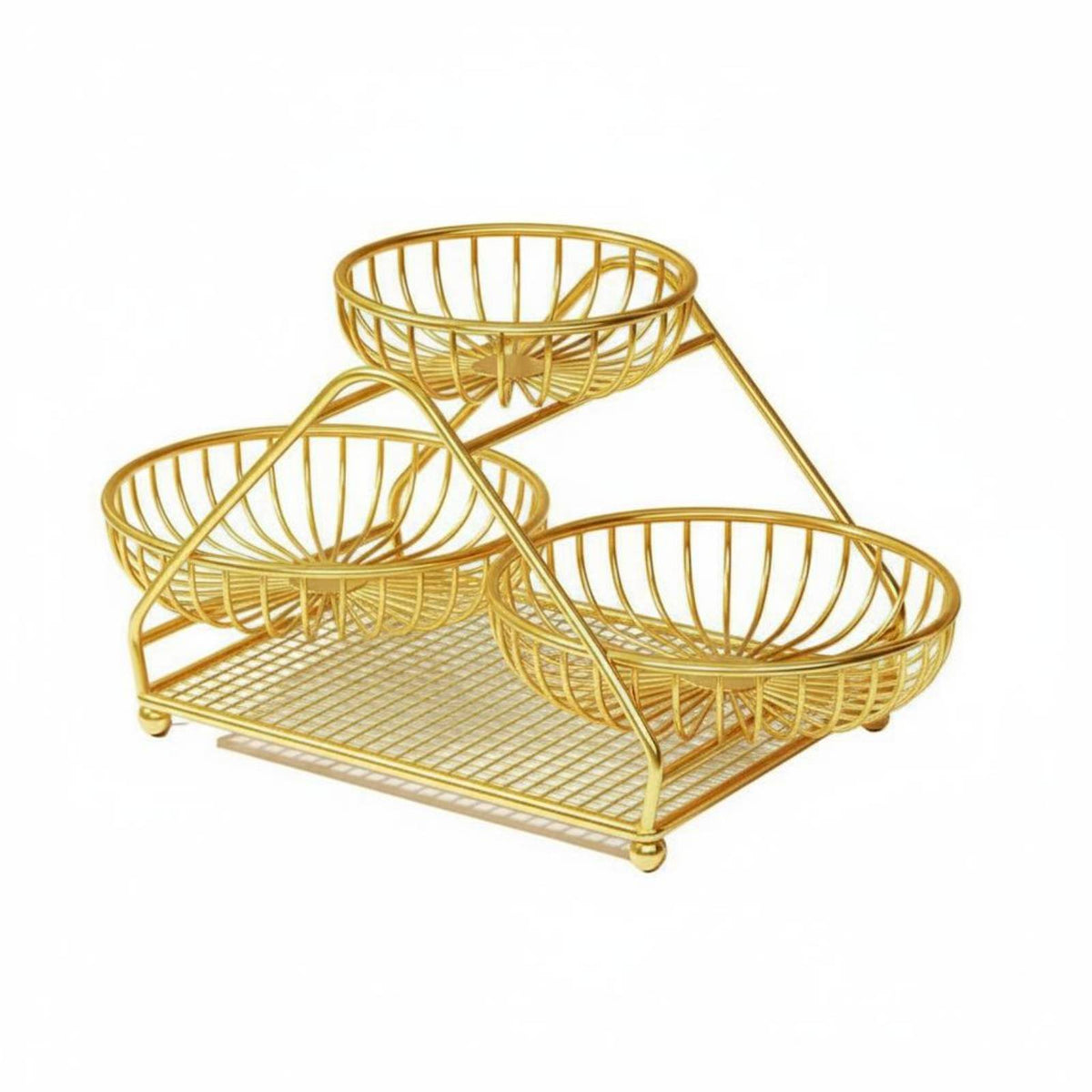 3 Tier Fruit Basket Versatile Use Tiered Serving Stand Space-Saving for Kitchen