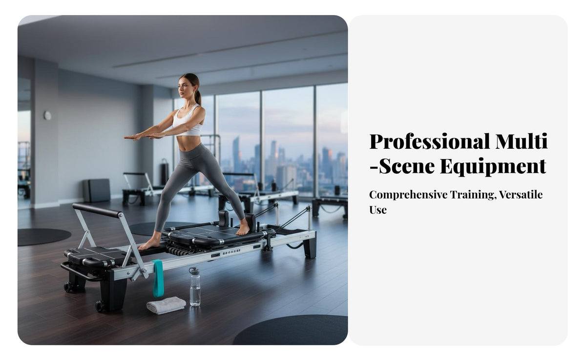 Pilates Reformer Bed Multi-Functional Pilates Reformer Machine Multifunctional Core Training Machine for Beginners, Stretching Studio, Recovery Center