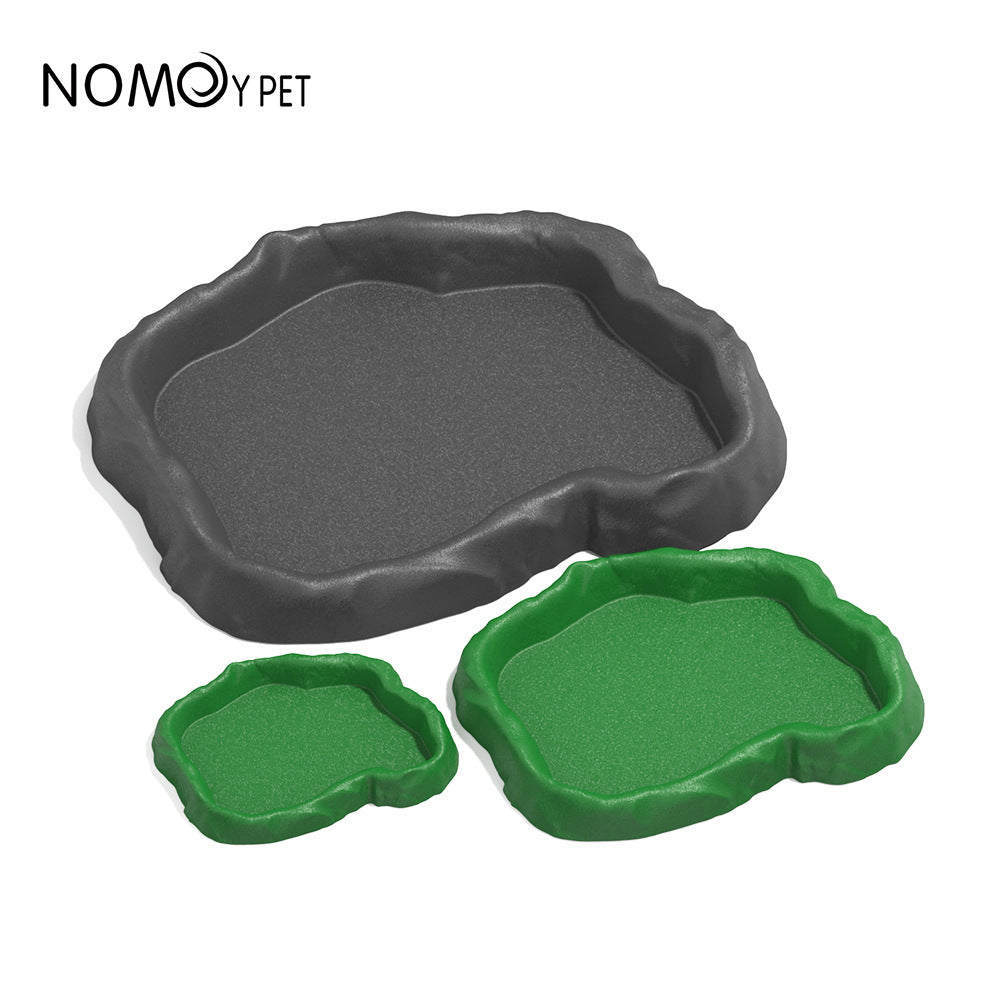 Reptile Water Bowl - Rock-Like Design for Feeding and Drinking