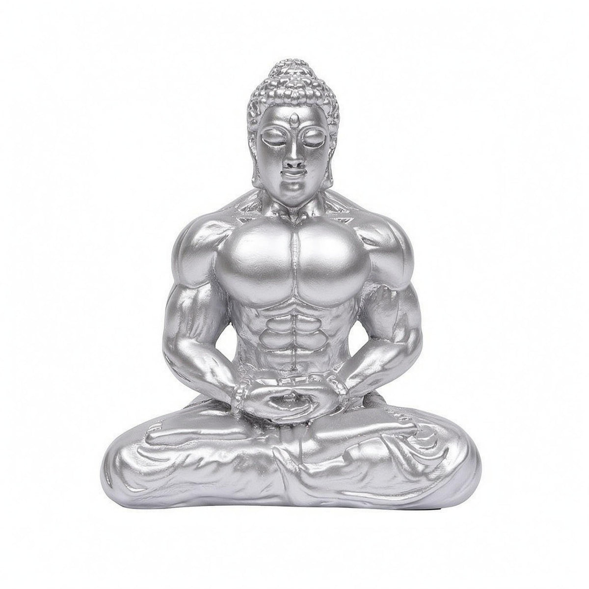Zen Buddha Statue Sculpted Details Spiritual Decor Muscular Design