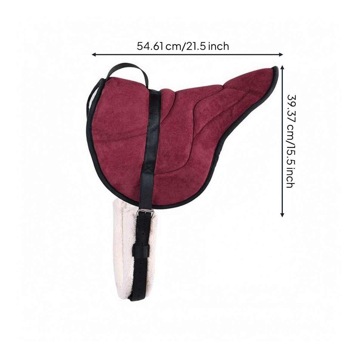 Faux Suede Saddle Pad Stitched Panels Equestrian Gear Cushioned