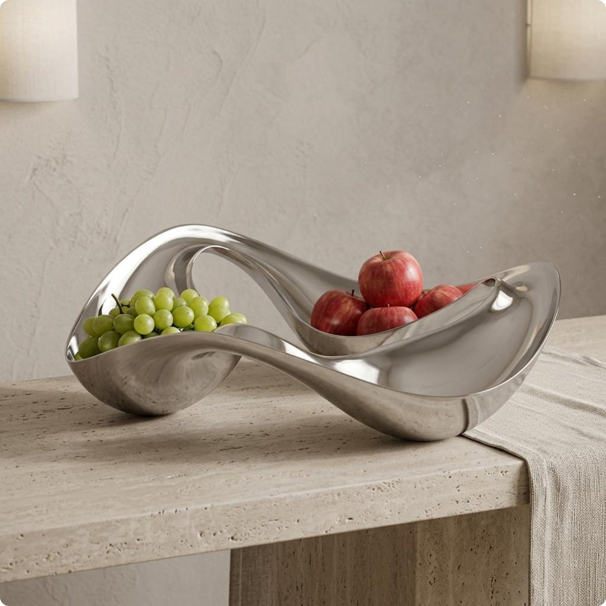 Nordic Fruit Tray Easy to Clean Stainless Steel Fruit Bowl Dishwasher Safe