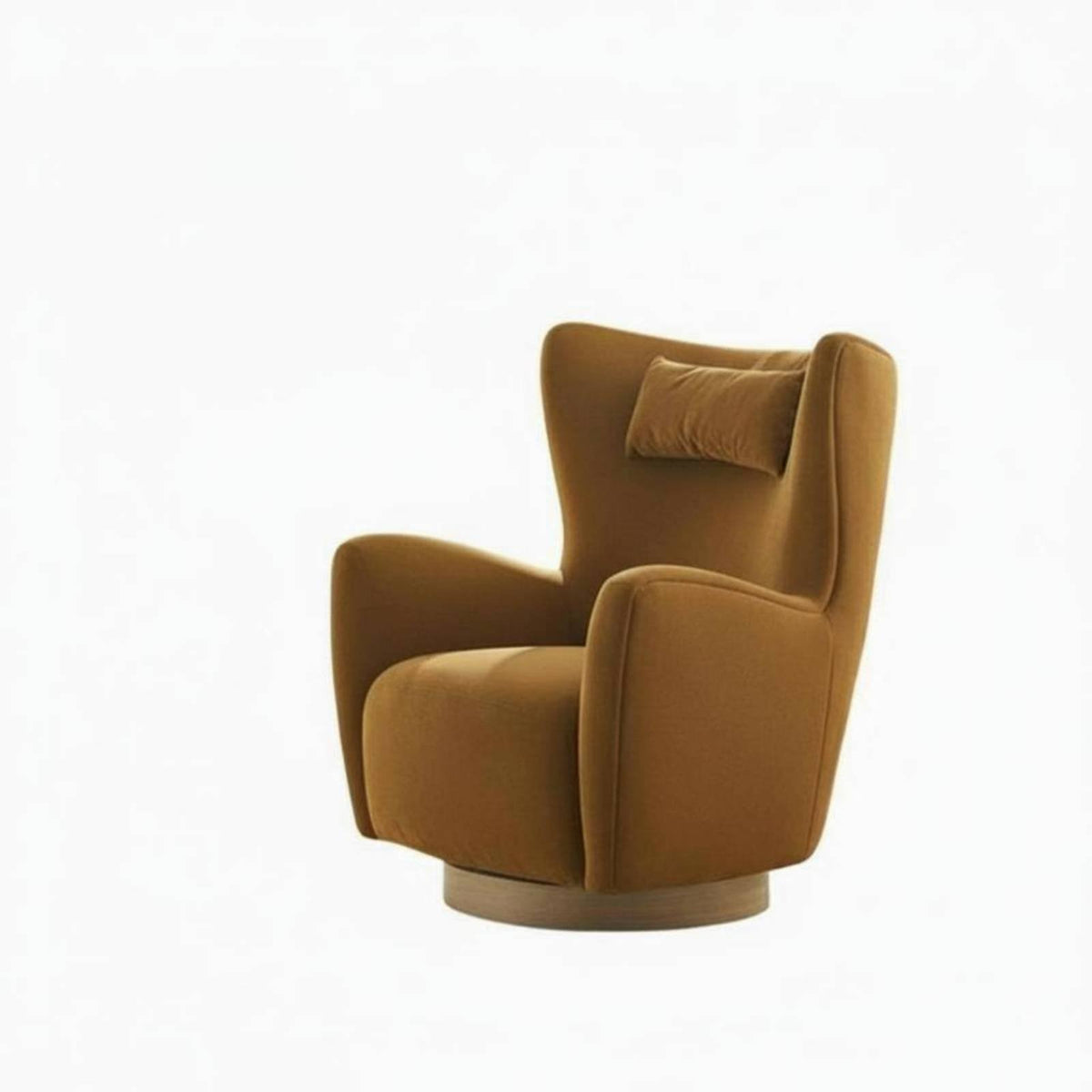 Upholstered Rotating Armchair Nordic Design Lounge Chair Highspine Support Plush Cushioning for Homeowners, Bedroom