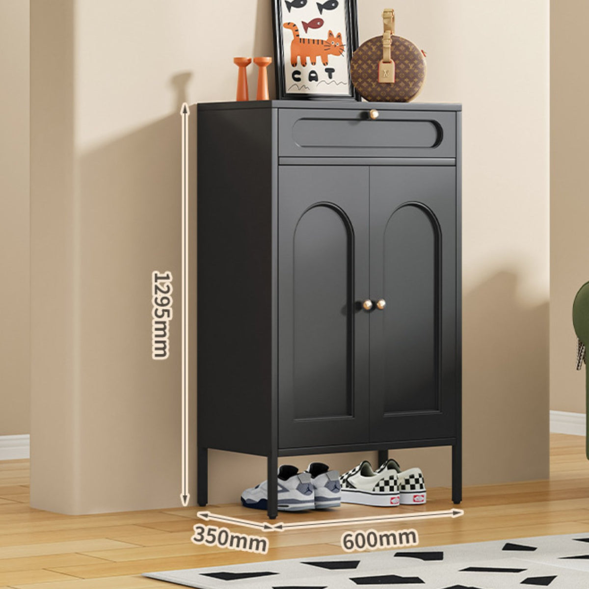 Steel Footwear Storage Unit with Doors Large Capacity Shoe Organizer Sturdy Home Furniture Multi-layer Removable Shelves Suitable for Apartment Dwellers Renters Hallway Home Decoration