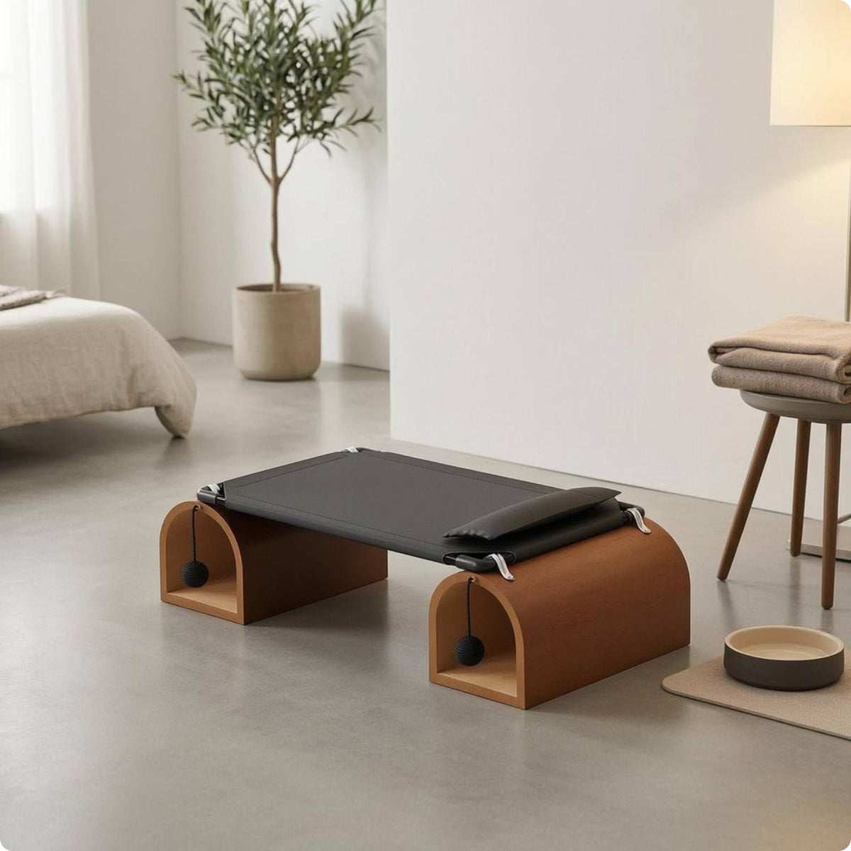 Cat Tunnel Bed Washable Pet Tunnel Cot Removable Cover Raised Cat Bed for Cats, Small Dogs, Storage, Travel