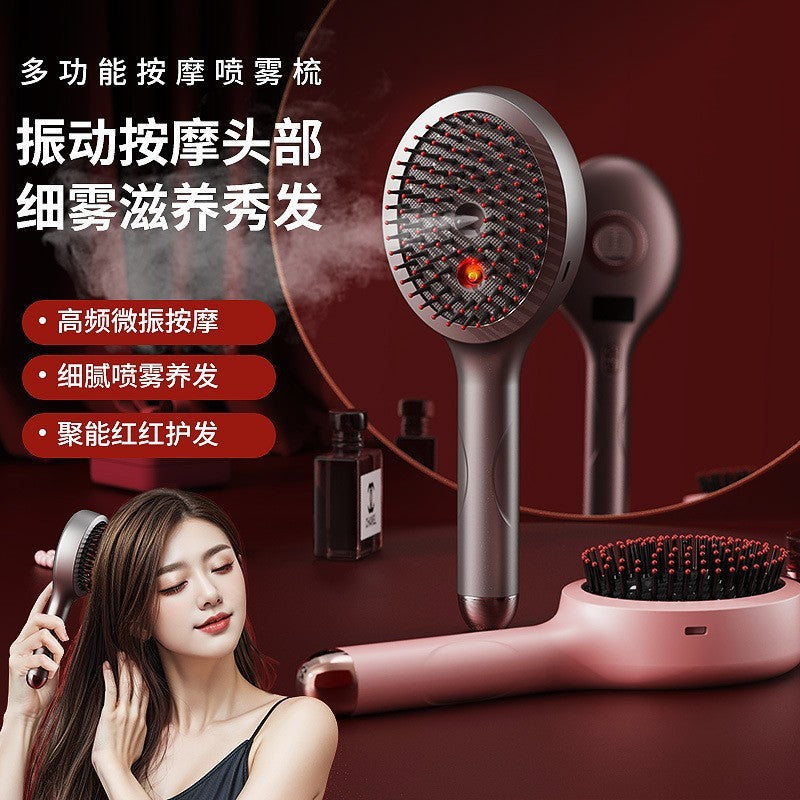 Electric Massage Comb with Vibration and Red Light Therapy