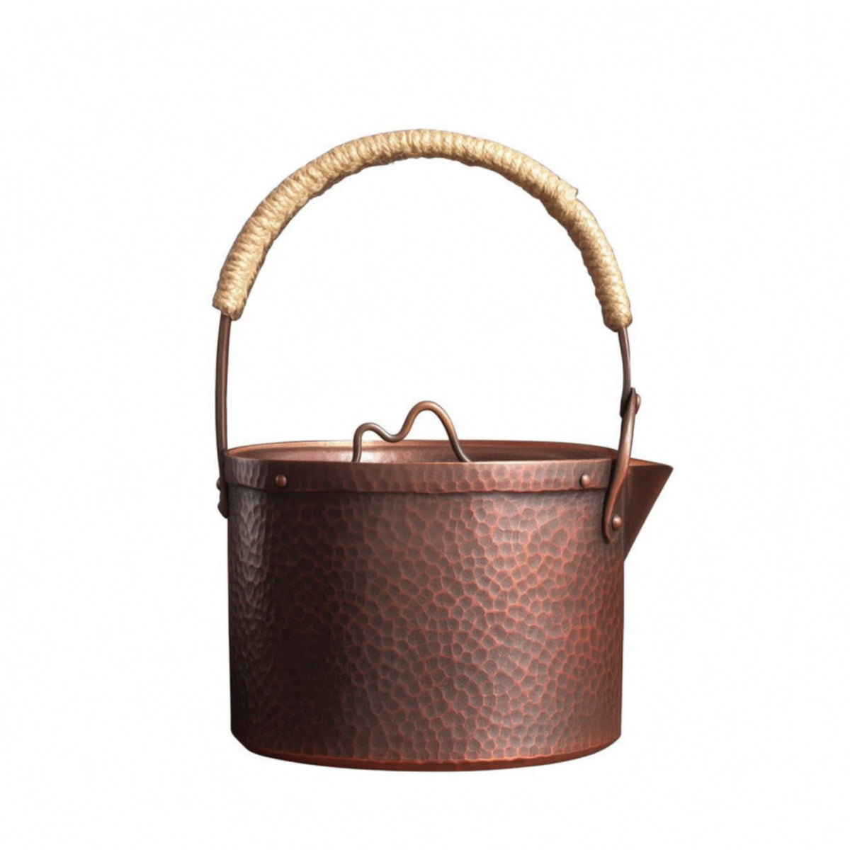 Handmade Copper Tea Kettle Rust Resistant Copper Tea Kettle Spill Resistant Teapot with Lid for Kitchen