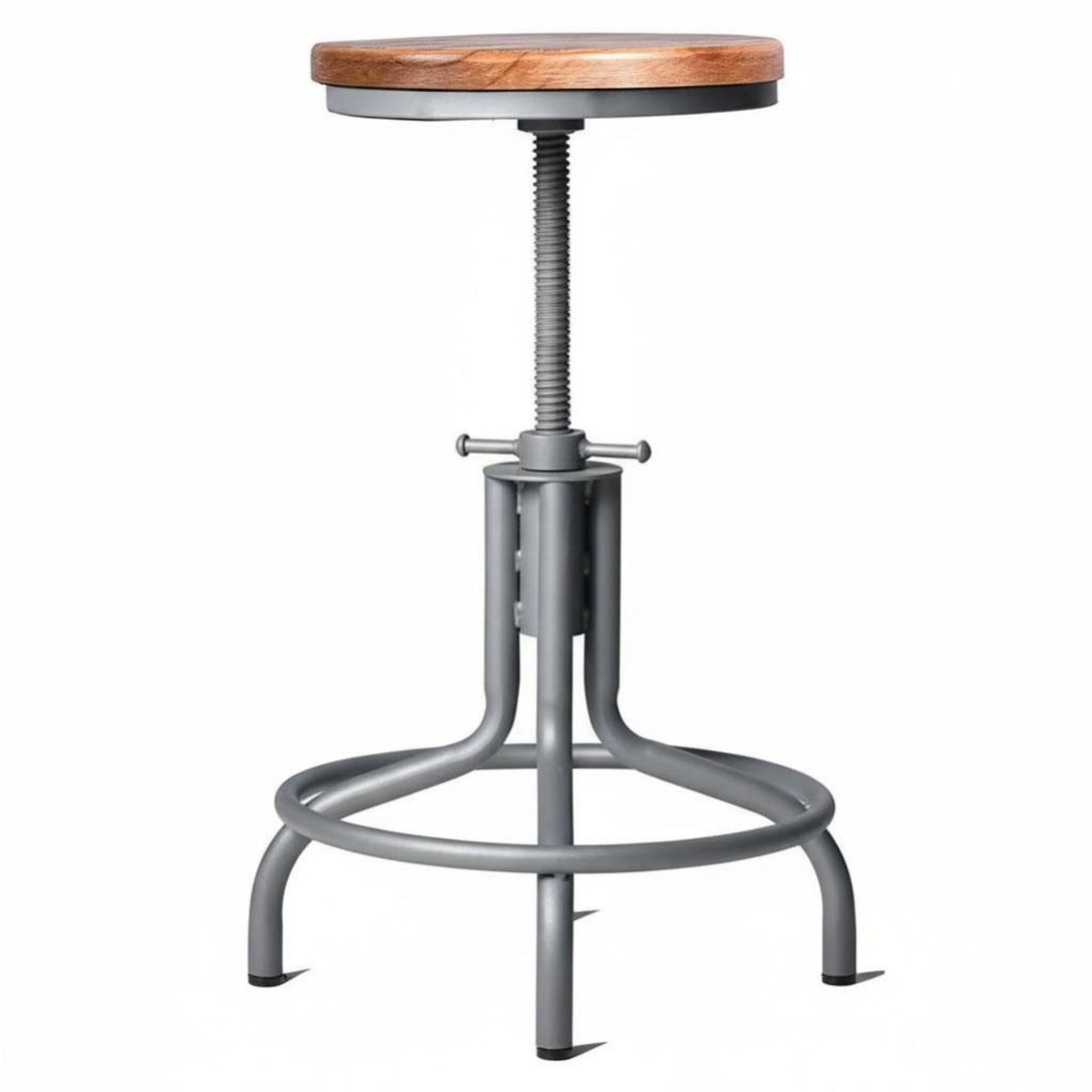 Adjustable Industrial Stool Built-in Footrest Counter Chair Stable Base for Pub