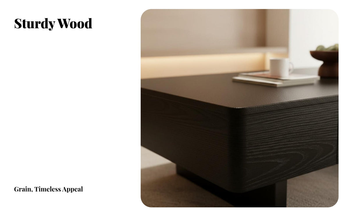 Minimalist Design dual-level Rectangular Table Sturdy and Stable Household Furniture Rounded Corners scuffResistant for Small Apartment Dwellers, Homeowners, Adults, Living Room, Lounge Area, Office
