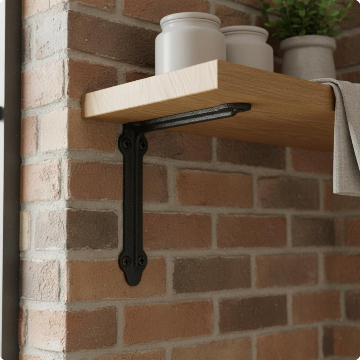 Cast Iron Shelf Bracket Vintage Design Iron Shelf Support for Plant Display