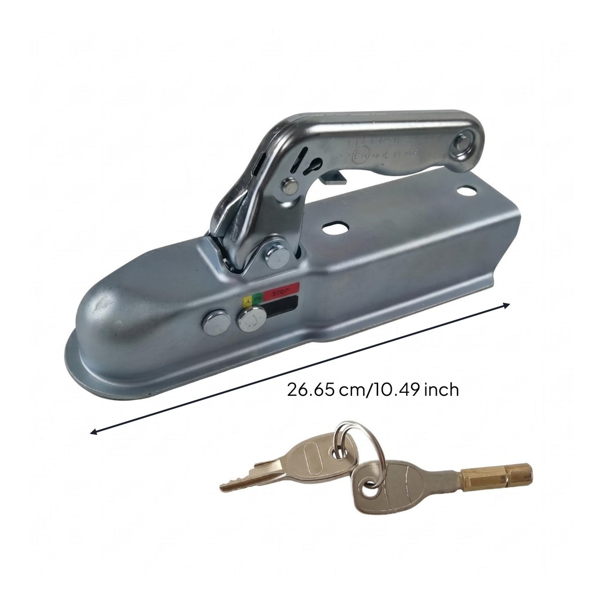 Trailer Hitch Coupler Hinged Latch Metal Trailer Coupler Silver Finish