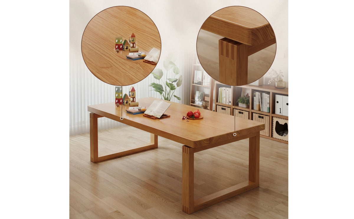 Minimalist Solid Wood Dining Table Simple Rectangular Dining Table Natural Furniture Long-Lasting for Home Office