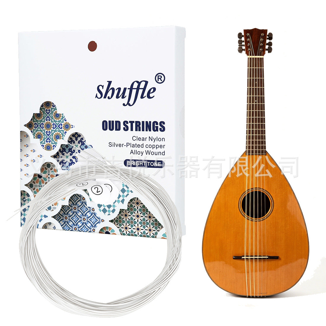 SHUFFLE Silver-Plated Oud Strings 12-String Set for Middle Eastern Instruments D12/11/10