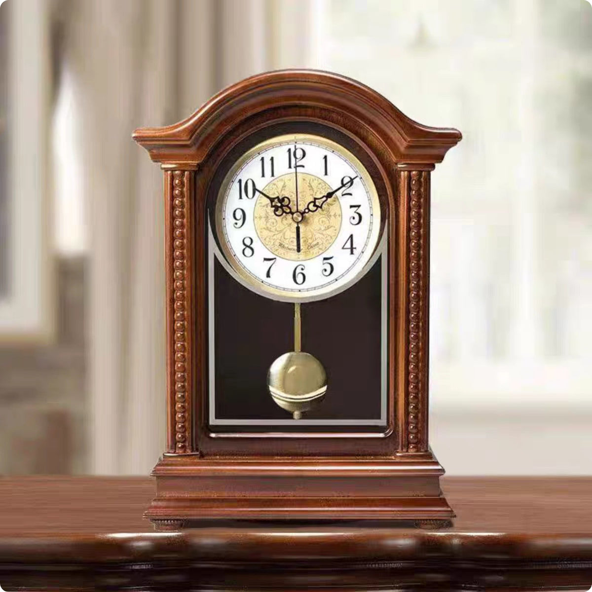 Wooden Pendulum Timepiece Hourly Chime Home Decor Easy to Read for Living Room