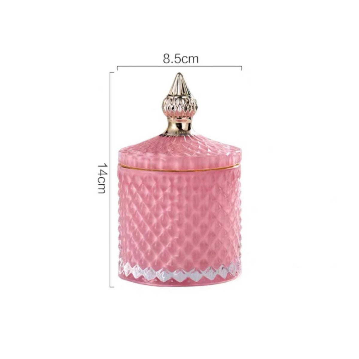 Geometric Pattern Candy Jar Gold Accent Vintage Design Sugar Bowl