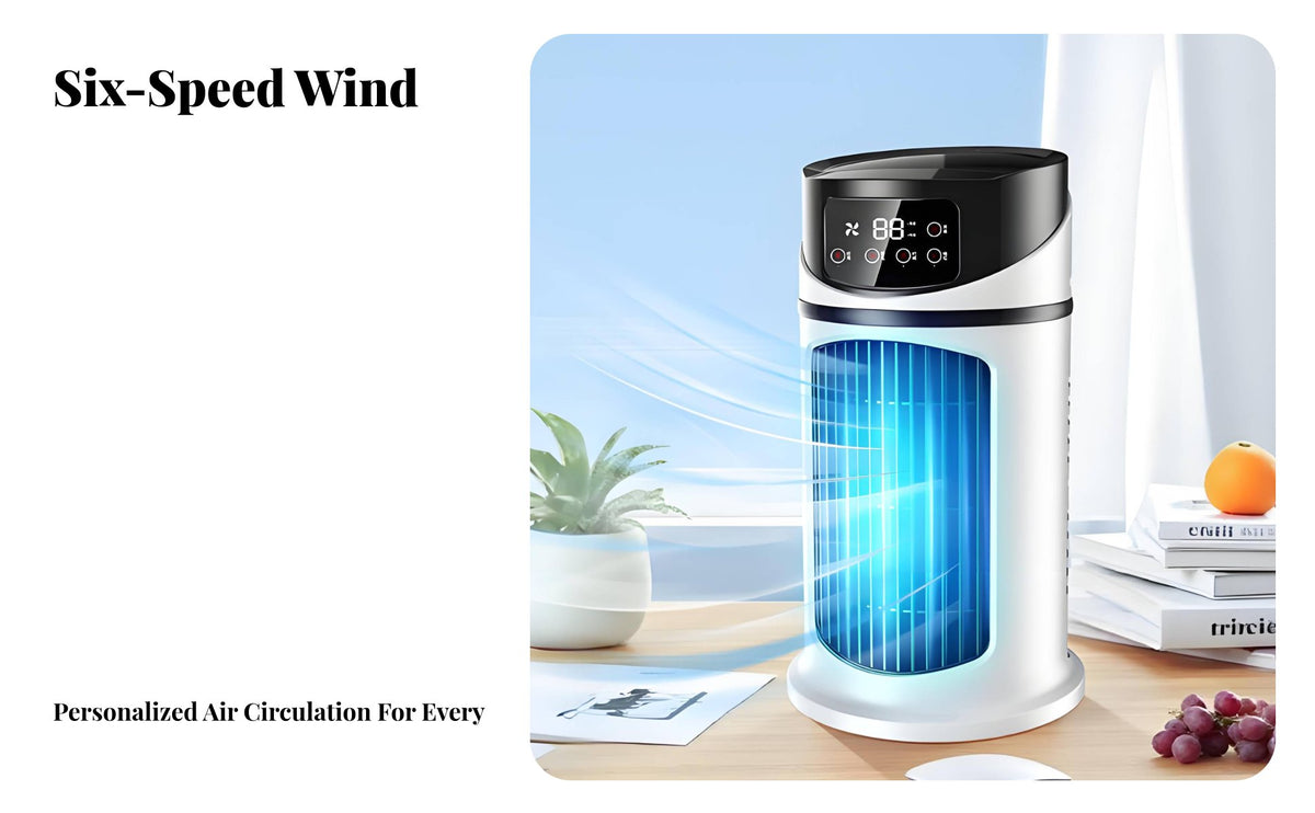 Portable Air Conditioner Fan Energy Saving Portable Air Chiller Quiet Desktop Misting Fan for Office, Bedroom, Dorm Room